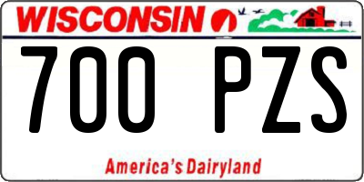 WI license plate 700PZS