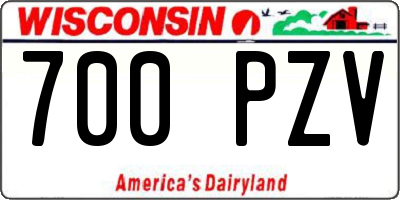 WI license plate 700PZV