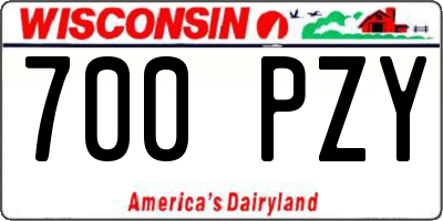 WI license plate 700PZY