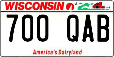 WI license plate 700QAB