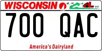 WI license plate 700QAC