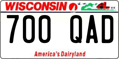 WI license plate 700QAD