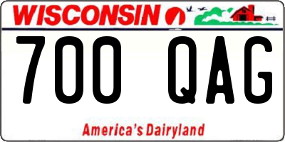 WI license plate 700QAG