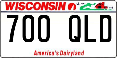 WI license plate 700QLD