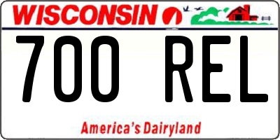 WI license plate 700REL