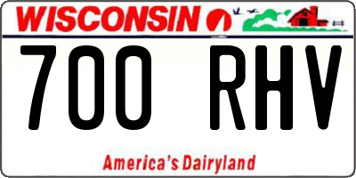 WI license plate 700RHV
