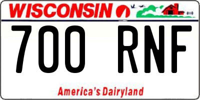 WI license plate 700RNF