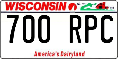 WI license plate 700RPC