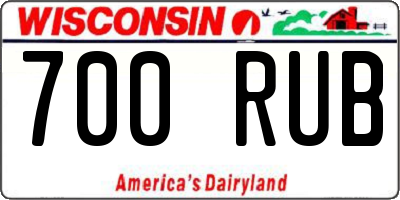 WI license plate 700RUB