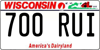 WI license plate 700RUI