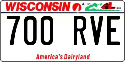 WI license plate 700RVE