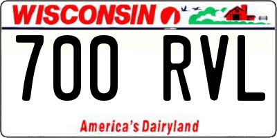 WI license plate 700RVL
