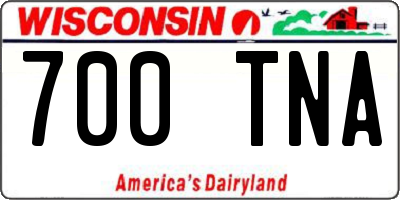 WI license plate 700TNA