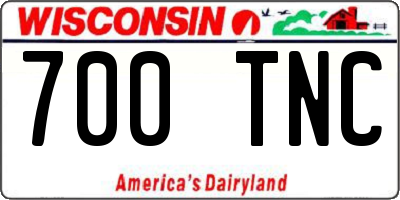 WI license plate 700TNC