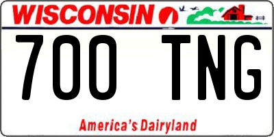 WI license plate 700TNG