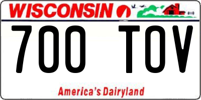 WI license plate 700TOV