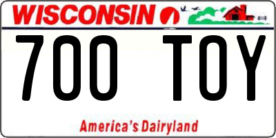 WI license plate 700TOY