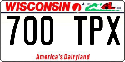 WI license plate 700TPX