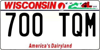 WI license plate 700TQM
