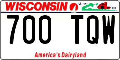 WI license plate 700TQW