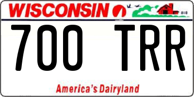 WI license plate 700TRR