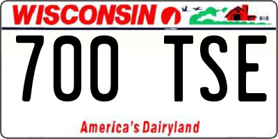 WI license plate 700TSE