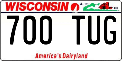 WI license plate 700TUG