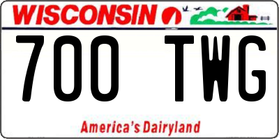 WI license plate 700TWG