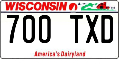 WI license plate 700TXD