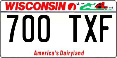 WI license plate 700TXF