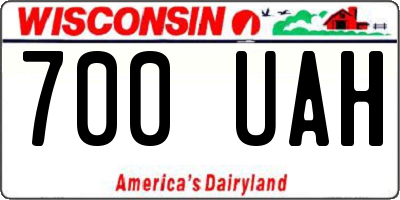 WI license plate 700UAH