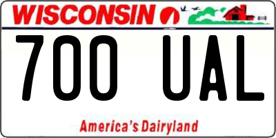 WI license plate 700UAL