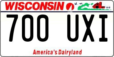 WI license plate 700UXI