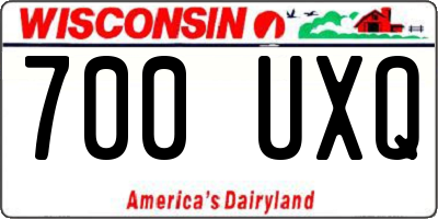 WI license plate 700UXQ