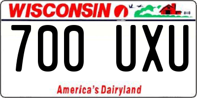 WI license plate 700UXU
