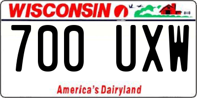 WI license plate 700UXW