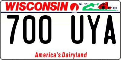 WI license plate 700UYA