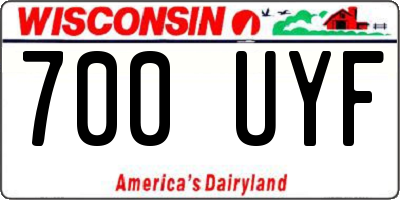 WI license plate 700UYF