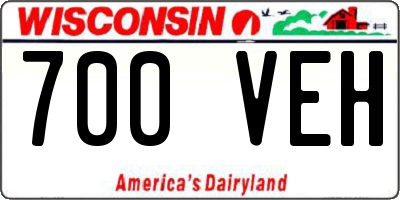 WI license plate 700VEH