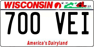 WI license plate 700VEI