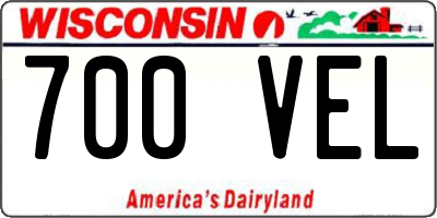 WI license plate 700VEL
