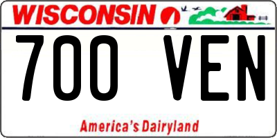 WI license plate 700VEN