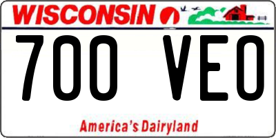 WI license plate 700VEO
