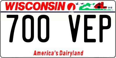 WI license plate 700VEP