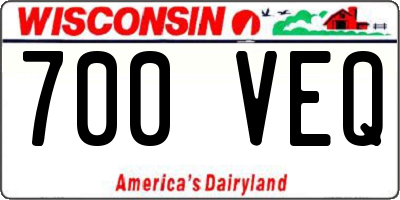 WI license plate 700VEQ