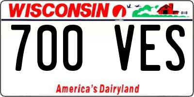 WI license plate 700VES