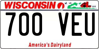 WI license plate 700VEU