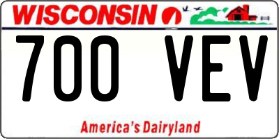 WI license plate 700VEV