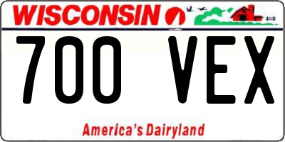 WI license plate 700VEX