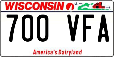 WI license plate 700VFA